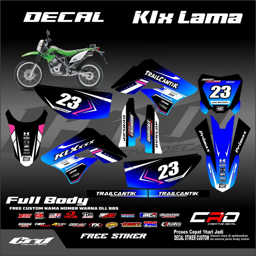 Decal KLX S Supermoto KLX Lama Full Body Decal KLX Old Bebas Custome Free Custome