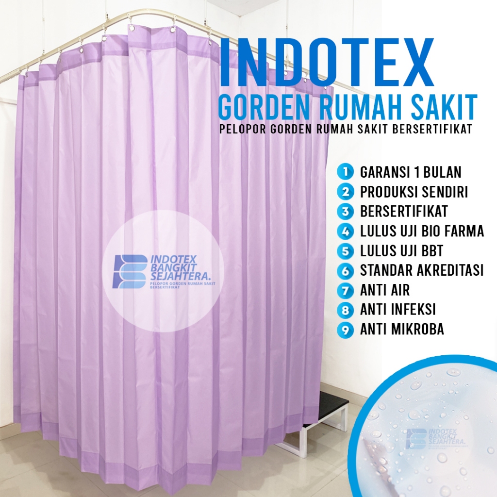 TIRAI GORDEN RUMAH SAKIT BAHAN PVC PLASTIK ANTI NODA ANTI BAKTERI BUKTIKAN SENDIRI