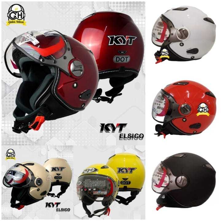 HELM KYT ELSICO SOLID WHITE HALF FACE KYT HELM HALF FACE KYT ELSICO PUTIH