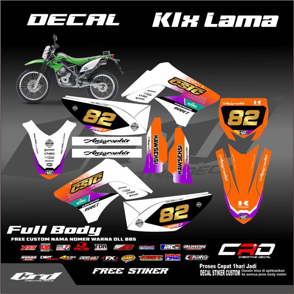 Decal KLX S Supermoto KLX Lama Full Body Decal KLX Old Bebas Custome Free Custome