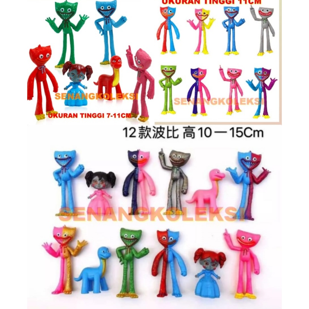 Figure Huggy wuggy Game Horor Poppy playtime/Mainan Topper