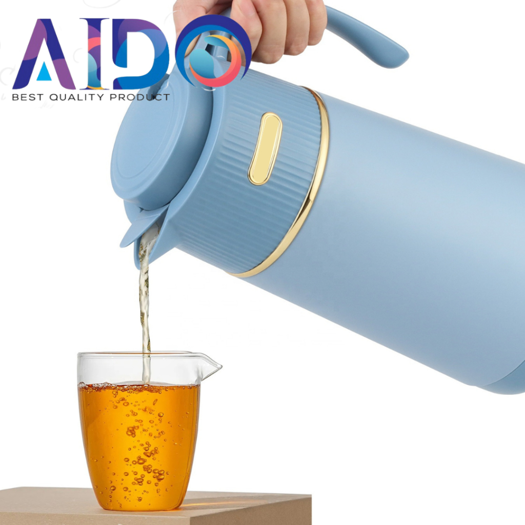 Aido 1000Ml Termos Air Panas Kaca Luar Plastik Tahan Panas Dingin Water Jug 1 Liter Besar Jumbo 8101