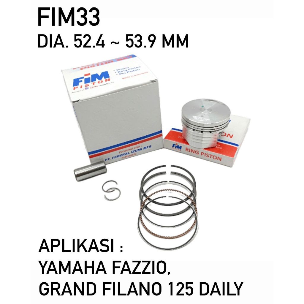 FIM33 FIM PISTON KIT Yamaha Fazzio, Grand Filano 125 (BEJ)