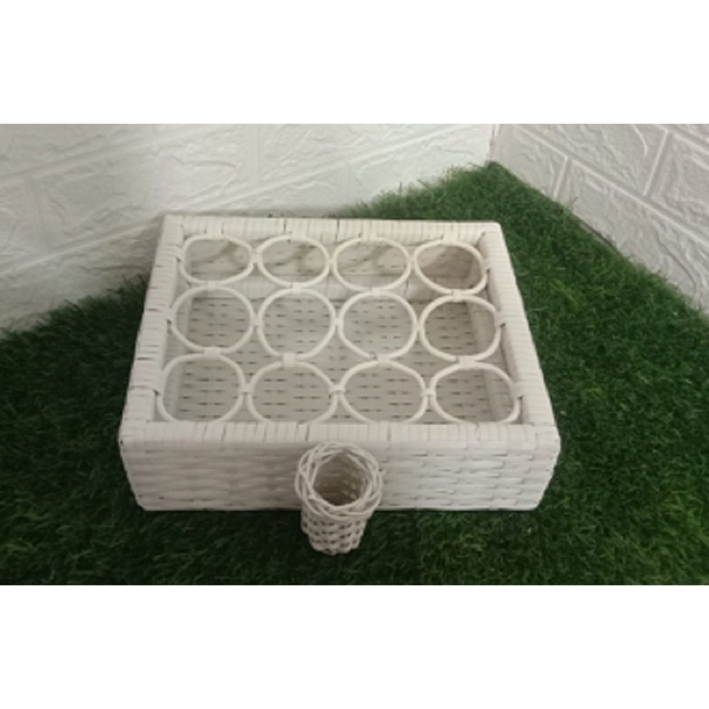 MURAH BUKAN MURAHAN TEMPAT AQUA GELAS ROTAN Tempat aqua gelas kotak bahan rotan sintetis isi