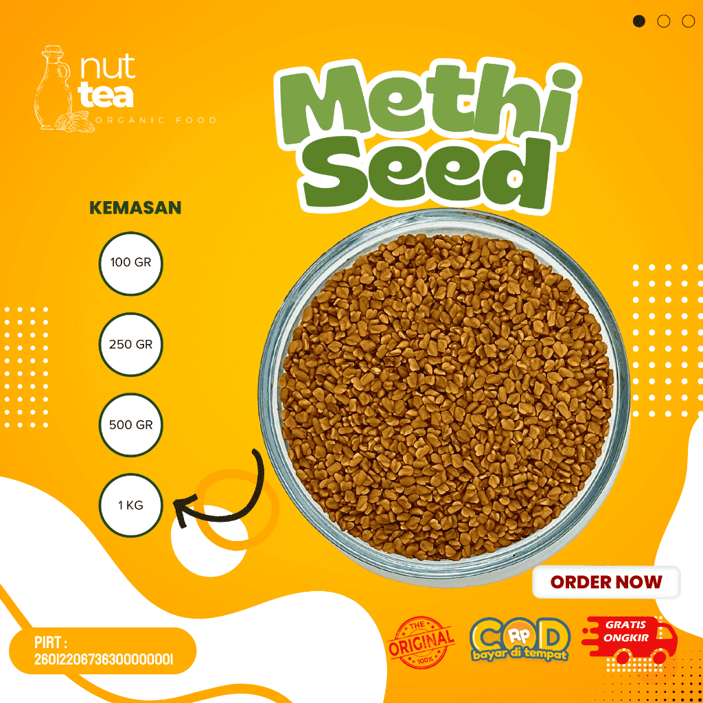 

Organic Methi Seed 100gr - Biji Fenugreek / Biji Klabet / Halba