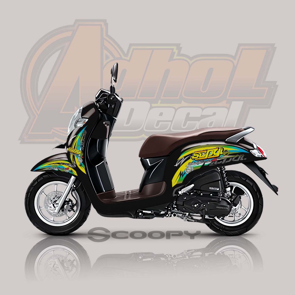 STICKER STRIPING VARIASI SCOOPY | STRIPING HONDA SCOOPY 2017 2018 2019 2020 SIMPLE MOTIF 007