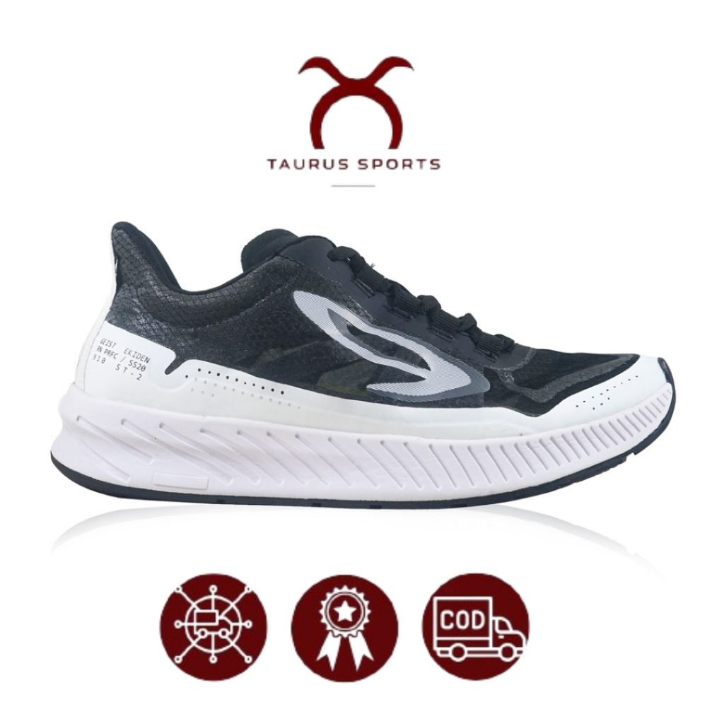 910 Nineten Sepatu Lari GEIST EKIDEN - HITAM PUTIH