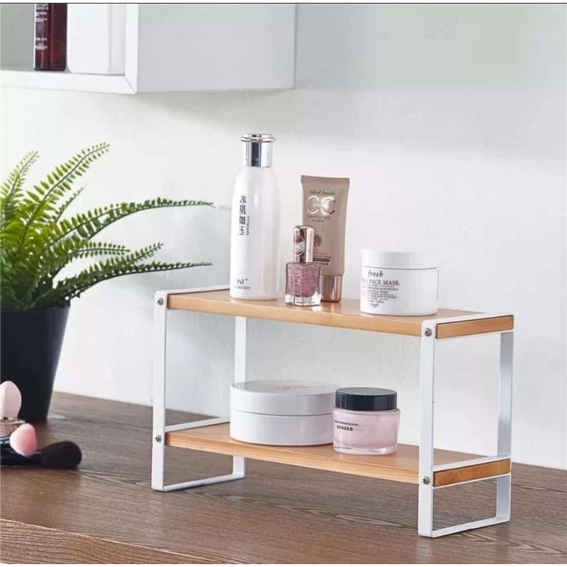 Rak Kayu Nordic Style mini Rak serbaguna Estetik Rak bumbu Rak skincare