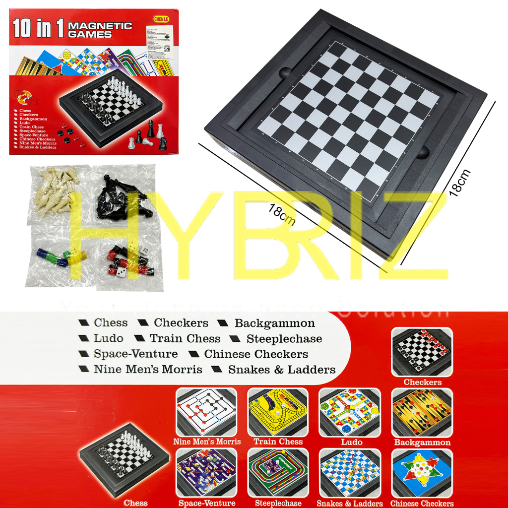 Magnetic Board Game 10 in 1 / Permainan Papan Keluarga