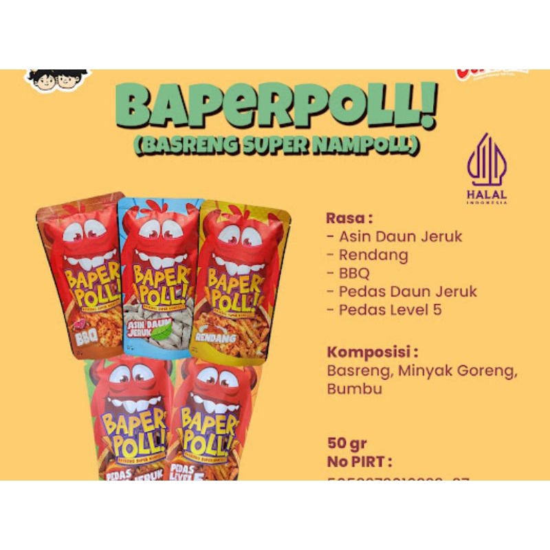 

Paket_10PCS (Mix Baper Pol & Kripik Tempe)