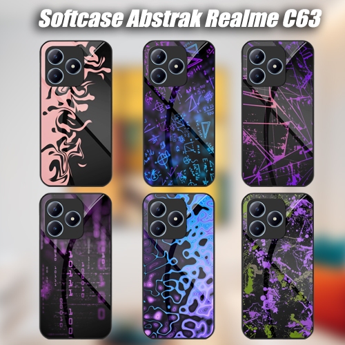 Softcase Glass Kaca Realme C63 Terbaru Abstrak [SF95] Casing Handphone Realme C63 Pelindung Hp