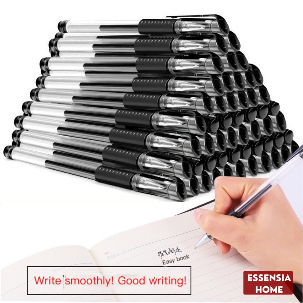

ESSENSIA Refill Pena Gel 0.5mm Standard Pulpen Tinta Cair Isi Ulang Pen Hitam Merah Biru Alat Tulis