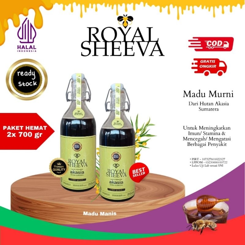 

Paket Hemat Madu Murni 2 Botol 700 gr Madu Royal Sheeva Madu Hutan Akasia Sumatera Halal