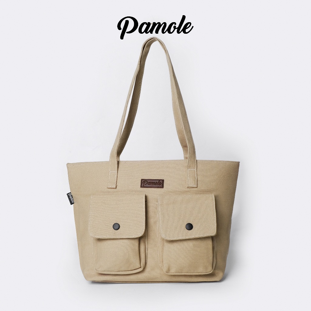 Pamole - Totebag Wanita Totebag Kerja Totebag Kuliah Bahan Kanvas Tote Bag Cewek - Emely Series