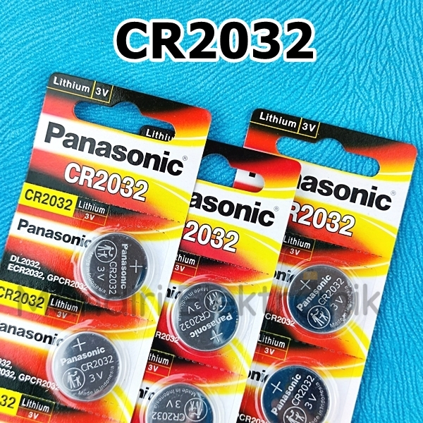 Baterai CR2032 Panasonic Battery Batre Panasonic 2032 3V Original Baterai Kancing Panasonic 2032
