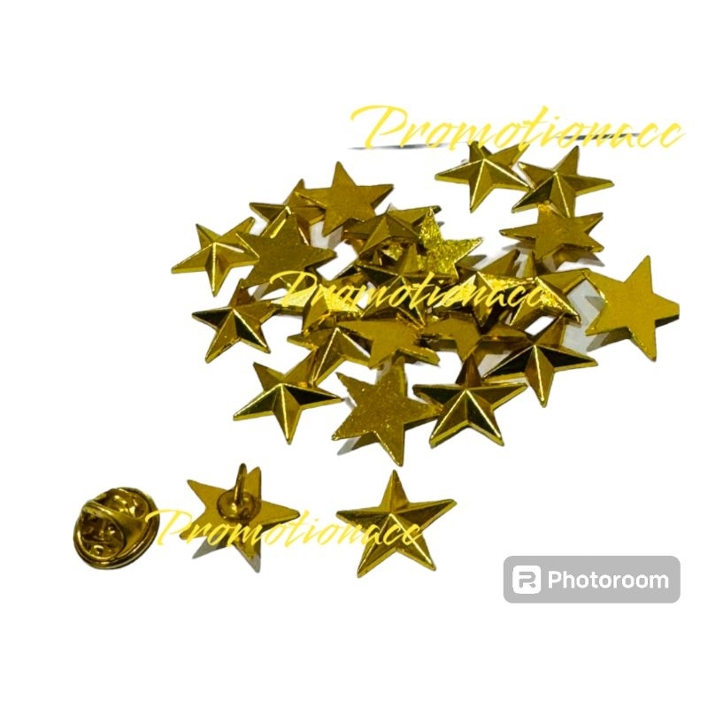 Pin bintang pin bintang 1,5cm Polos/Paku bahan full Kuningan
