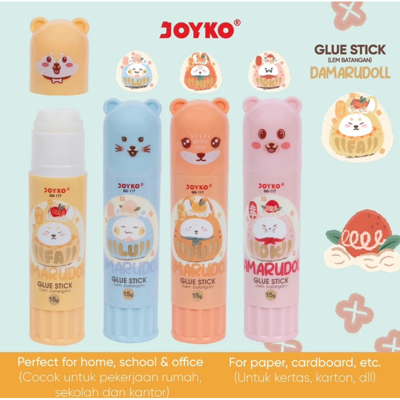 

NEW Glue Stick Lem Batang Joyko GS-117 Damarudoll 15gr ECER 1 Biji / Lem Stick Boneka Joyko