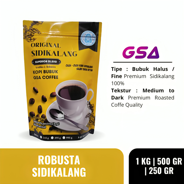 

Kopi Bubuk Murni Tanpa Campuran 500g SIDIKALANG Medan Hitam Robusta Arabica