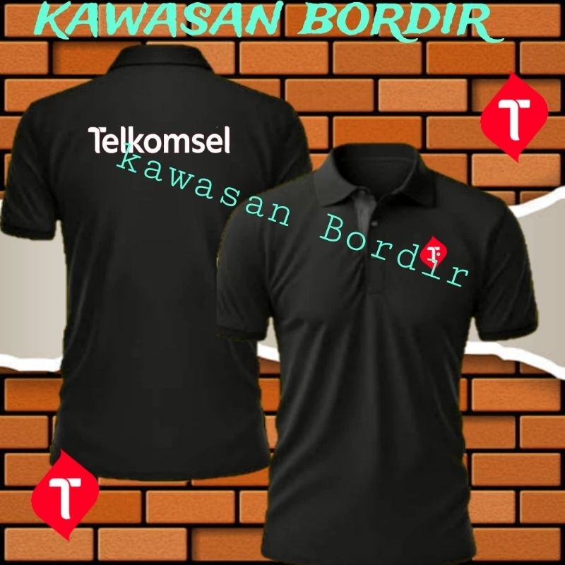 Terbaru polo shirt Telkomsel kaos Telkomsel baju Telkomsel seragam Telkomsel full bordir...