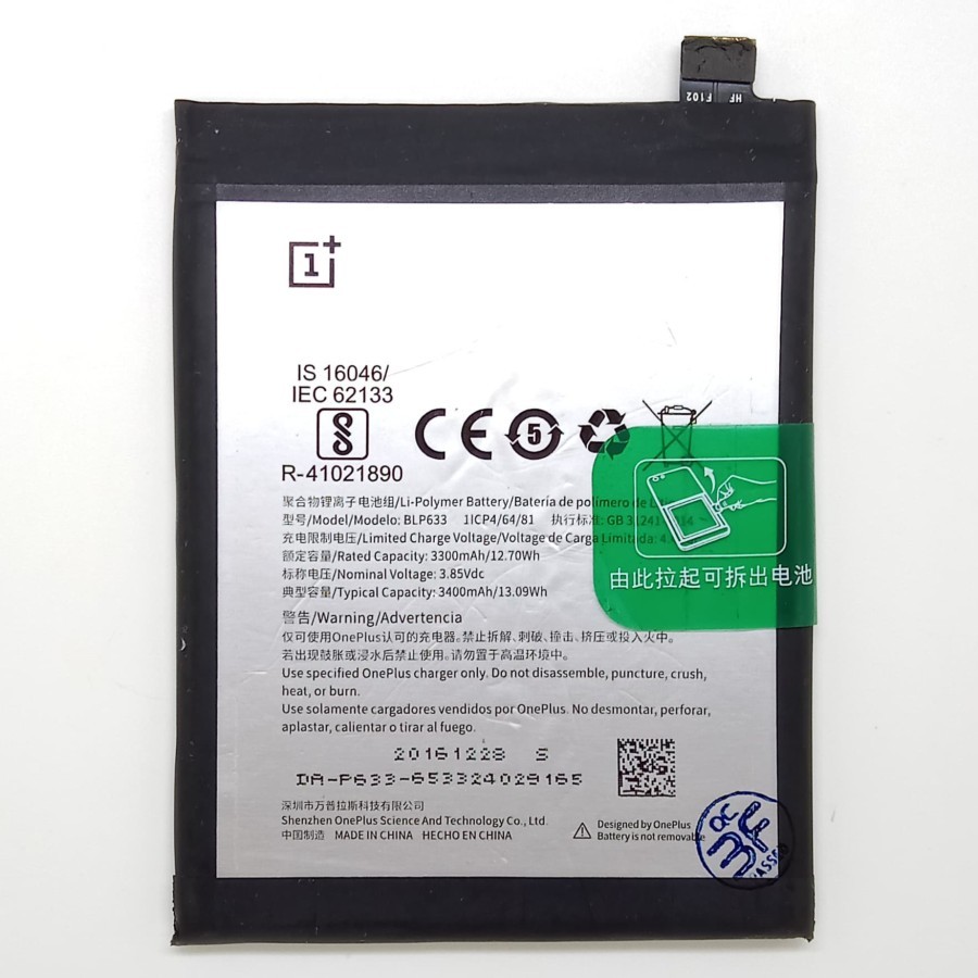 Baterai Oneplus 3T BLP633 Battery Original Copotan Oneplus 3T BLP633