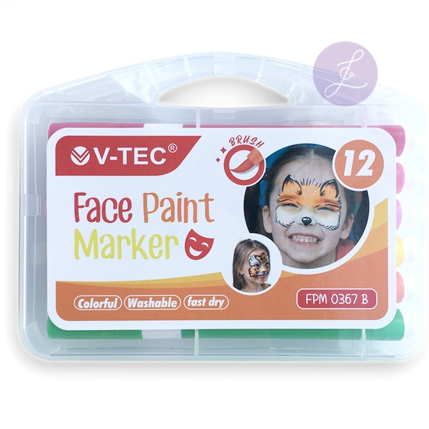 

V-tec Face Paint Marker FPM 0367 B 12 Warna