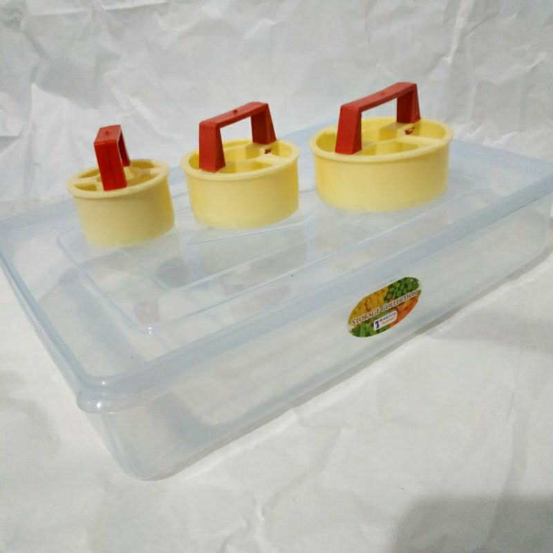 Box Donat / Kotak Donat KECIL 27x19x6 CM + 1 Set / 3pcs Cetakan Donat Plastik / Alumunium