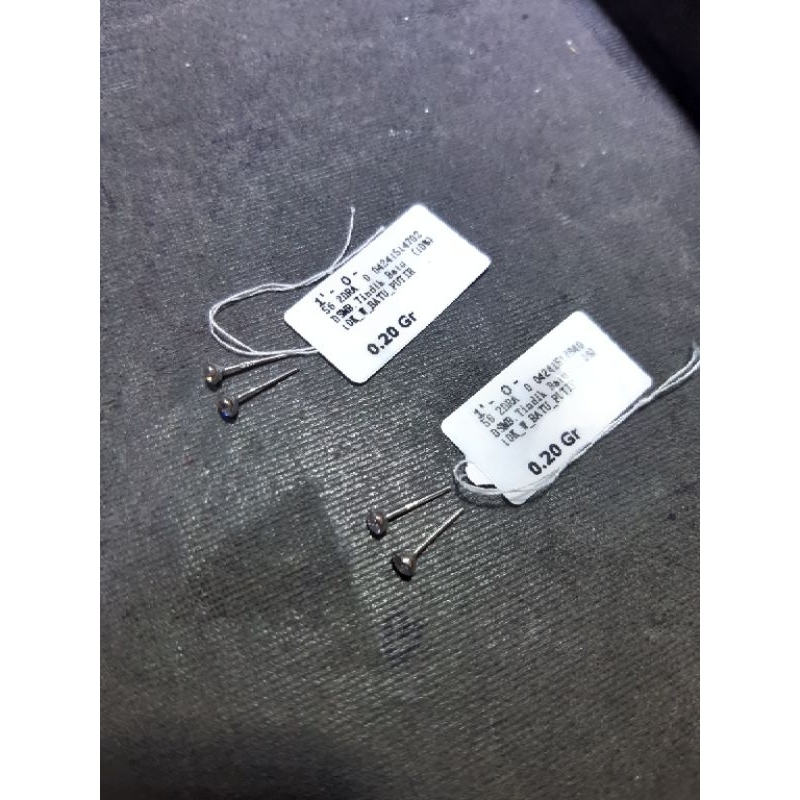 Tindik Mata Burung Emas Putih 0,2gram 10karat Kadar 10karat