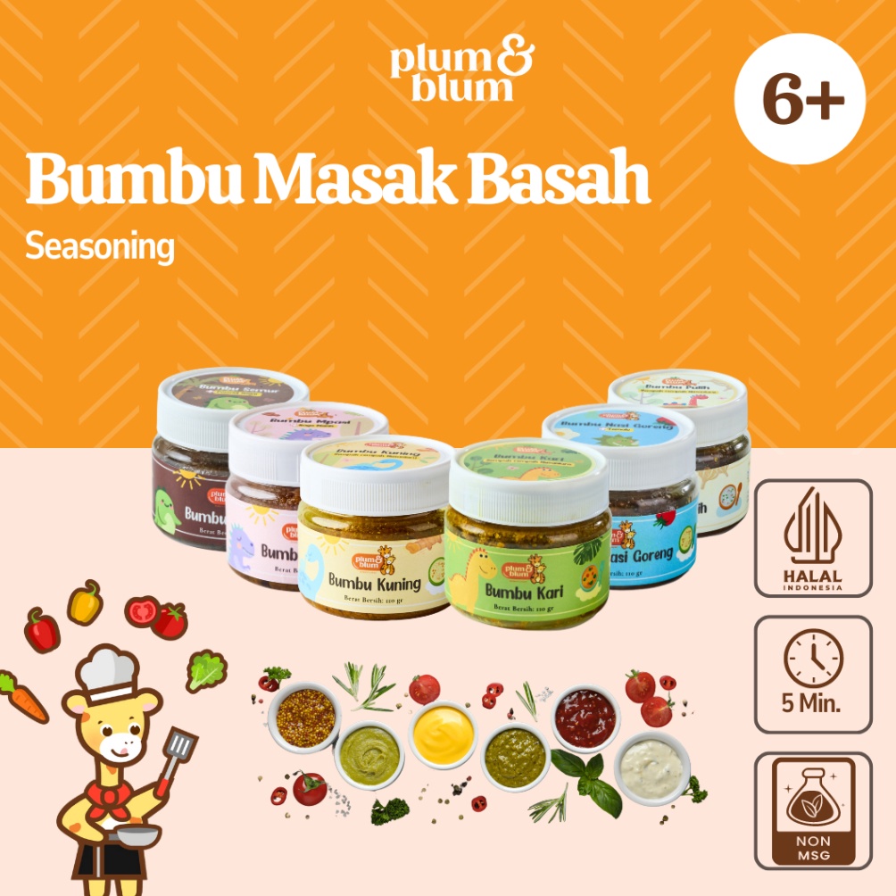 

Terlaris Plum Blum Bumbu Masak Mpasi Bumbu Basah Alami Serbaguna No MSG 1 gr