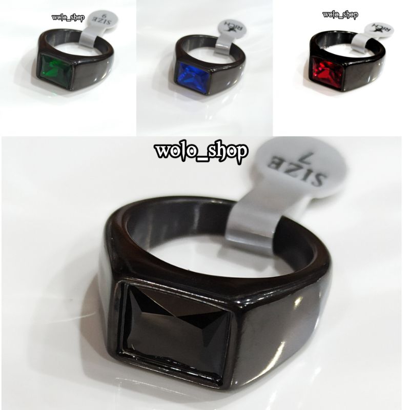 Cincin Pria Batu Onyx Ring Black Super Keren