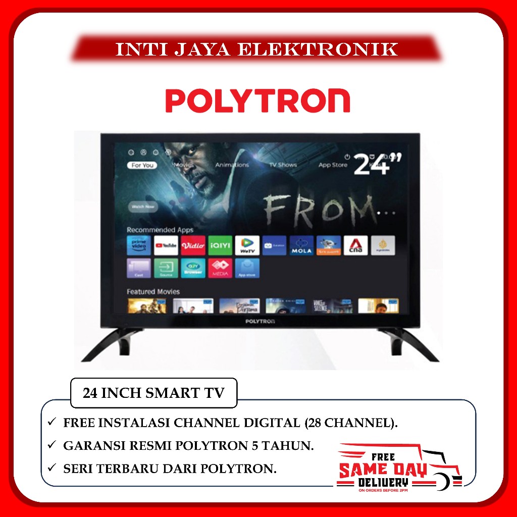TV LED POLYTRON 24 INCH SMART DIGITAL TV PLD24CV1869 24INCH PLD 24CV 1869 24CV1869