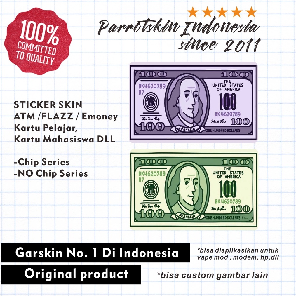 

PROMO BESAR Sticker Skin Card Vinyl ATM Debit Credit Emoney Flazz Tapcash Dollar Lucu