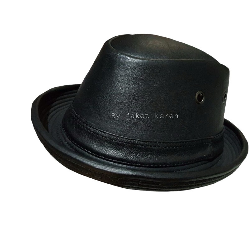 Topi Fedora model Tompi kulit asli Pria Original