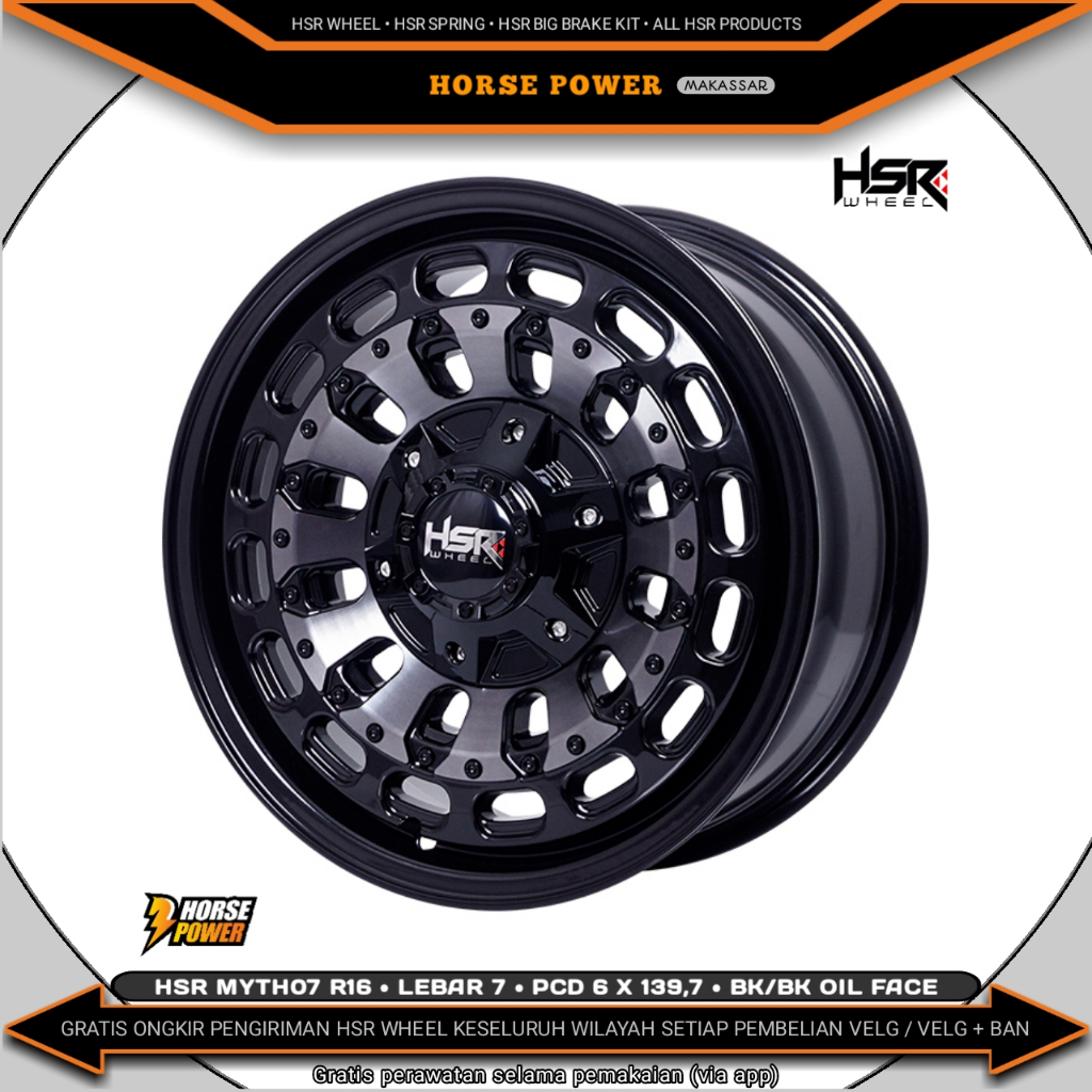 Velg R16 • Mobil 6 Baut Roda • Single Pcd 6 x 139,7 • Hsr Myth07 • Myth07x
