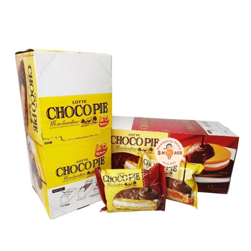 

Lotte Chocopie Marshmallow Box isi 12pcs x Netto @28gr