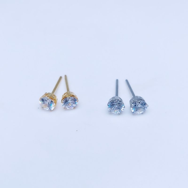 Anting Tusuk Giwang Desi 1 Gram PERAK Asli Silver 925 Lapis Emas Putih (Terima Jual Kembali)