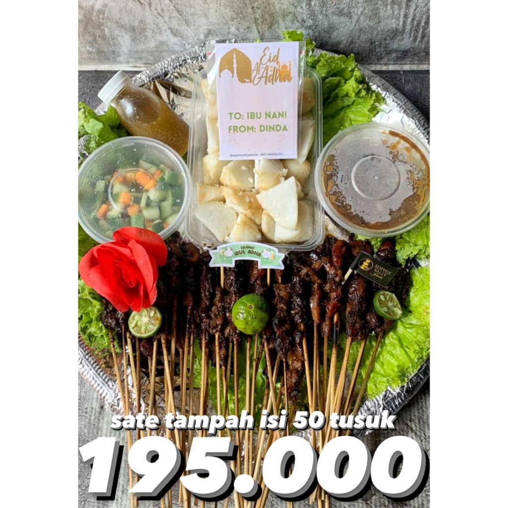 

Sate Tampah isi 50 tusuk Hampers Idul Adha - Free Topper dan Card - READY