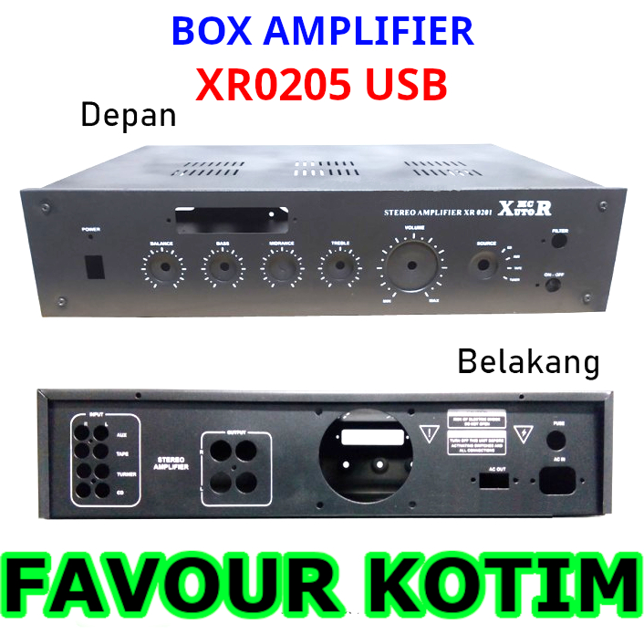 BOX POWER AMPLIFIER STEREO XR0205 XR 0205 USB FVKOTIM