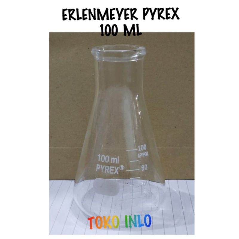 Erlenmeyer IWAKI & PYREX 100 ml/Gelas Erlen/Erlenmeyer