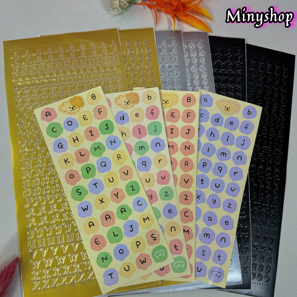 

Sticker Huruf Besar Kecil A-Z Abjad Alphabet Stiker Untuk Binder Diary Scrapbook Hp Deco