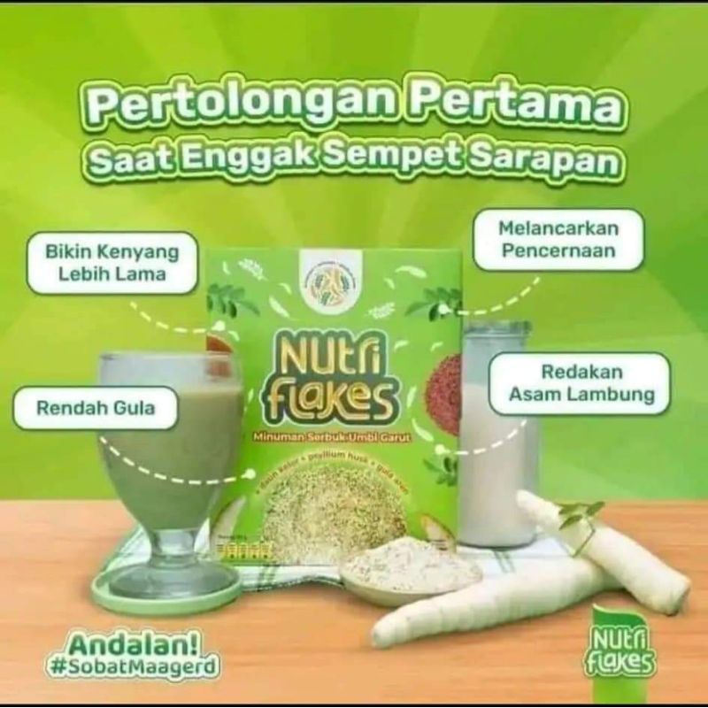 

NUTRIFLAKES / sereal umbi garut /solusi asam lambung