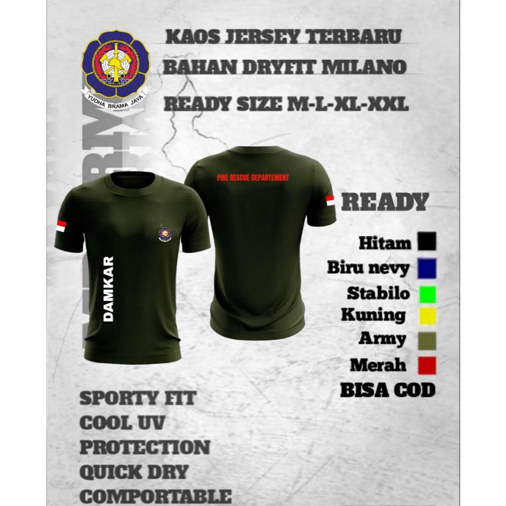 KAOS DAMKAR /KAOS JERSEY DAMKAR /BAHAN DRYFIT MILANO