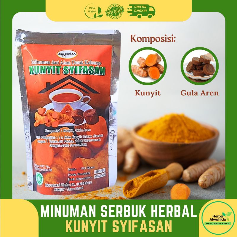 

Minuman kesehatan herbal kunyit bubuk SYIFASAN 100 gram