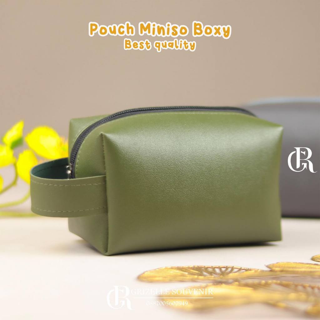 Souvenir Pouch Miniso Boxy new model bahan Miniso tebal