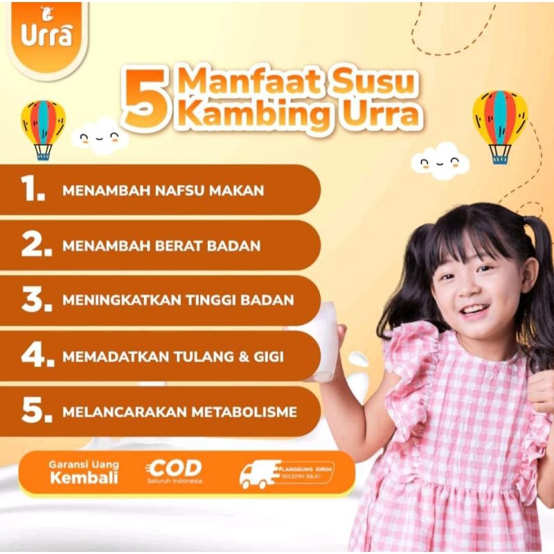 

URRA susu kambing / untuk menambah tinggi & berat badan anak