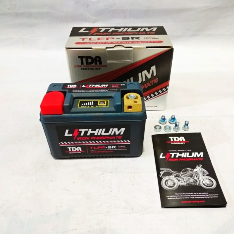 Aki TDR Lithium TLFP 9R 12 Volt XMAX / Ninja 250 / CBR 250 / Forza 250 / R25 / MT25