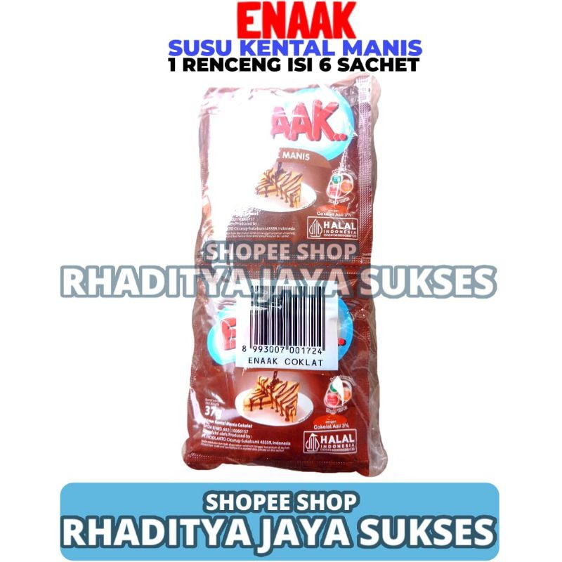 

Susu Kental Manis Cap Enaak Coklat 1 Renceng Isi 6 Sachet 37gr