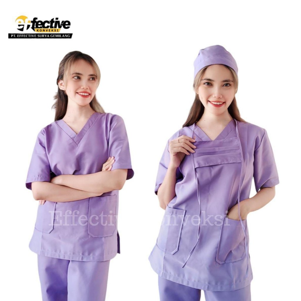 Baju OKA violet / Baju OKA violet/Baju Jaga/baju perawat/ Baju doktor lengan panjang warna violet