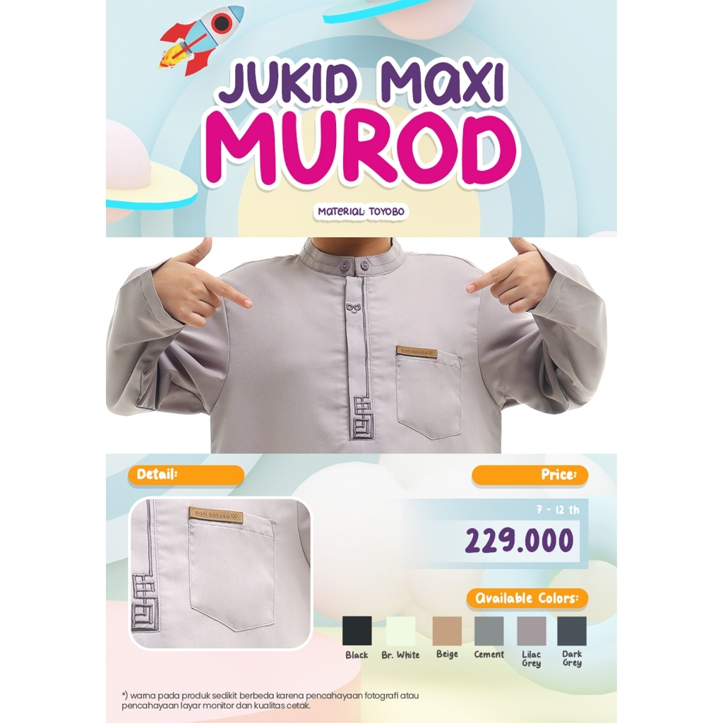 BAJU KOKO ANAK LENGAN PANJANG JUKID MAXI MUROD BLG RABBANI ORI