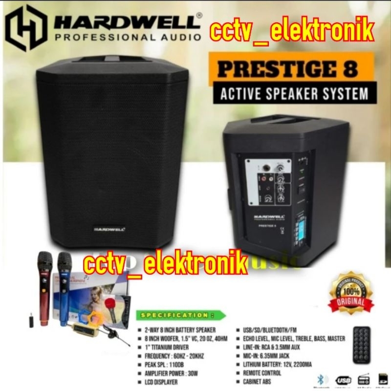 SPEAKER PORTABLE HARDWELL AKTIF SPEAKER PRESTIGE 8 SPEAKER HARDWELL BLUTOOTH KARAOKE SPEAKER
