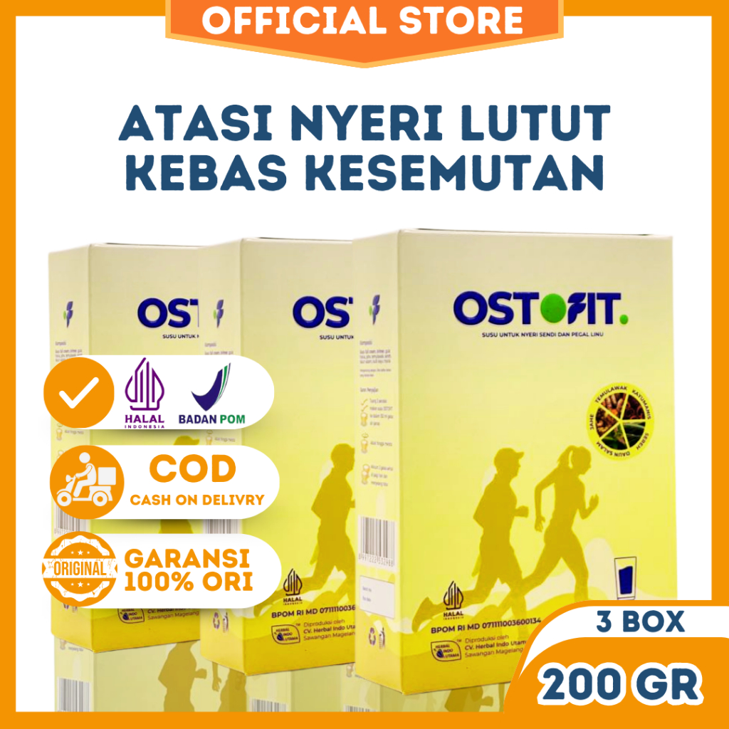 

OSTOFIT Paket 3 Box Susu Nyeri Lutut Kebas Kesemutan Nyeri Sendi Asam Urat Pegal Linu Kolesterol